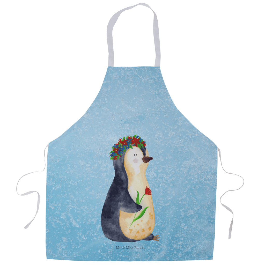 Kochschürze Pinguin Blumenkranz Schürze, Backschürze, Küchenschürze, Grillschürze, Latzschürze, Pinguin, Pinguine, Blumenkranz, Universum, Leben, Wünsche, Ziele, Lebensziele, Motivation, Lebenslust, Liebeskummer, Geschenkidee