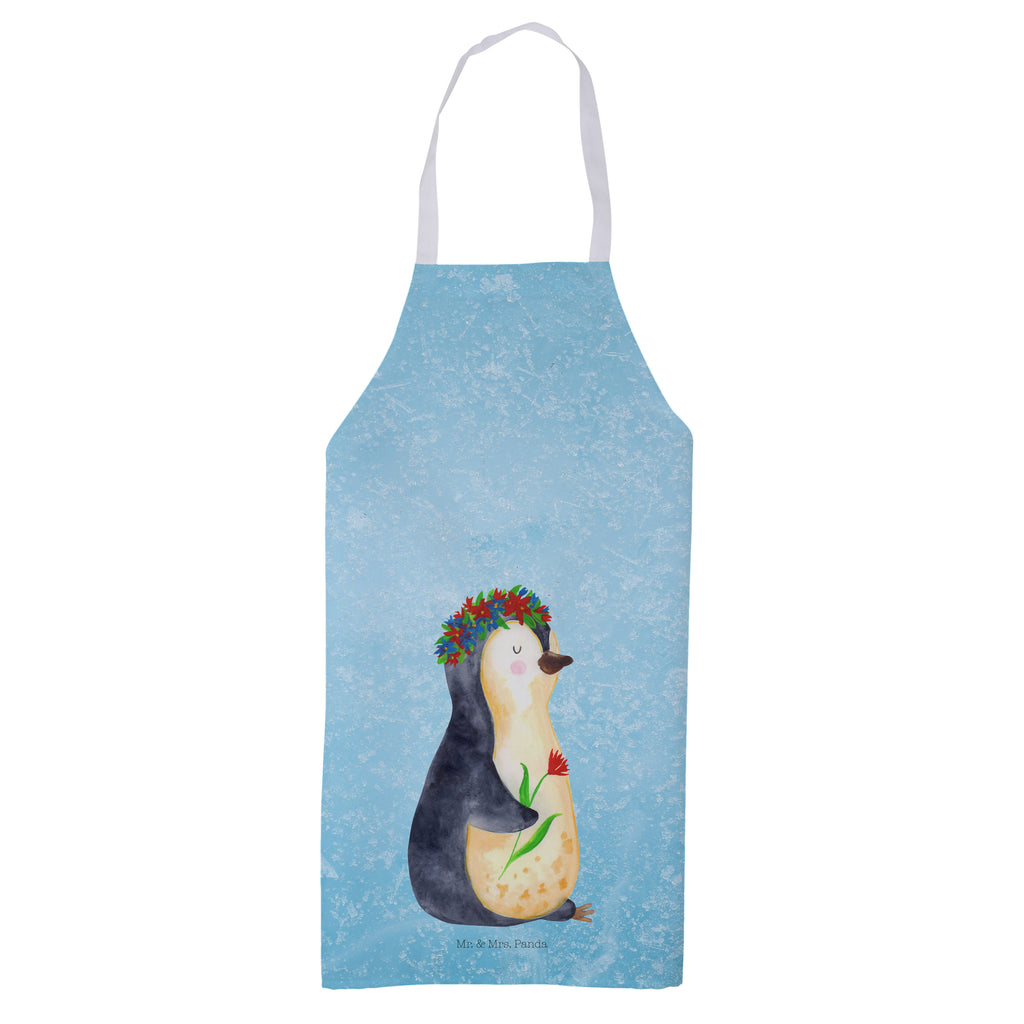 Kochschürze Pinguin Blumenkranz Schürze, Backschürze, Küchenschürze, Grillschürze, Latzschürze, Pinguin, Pinguine, Blumenkranz, Universum, Leben, Wünsche, Ziele, Lebensziele, Motivation, Lebenslust, Liebeskummer, Geschenkidee