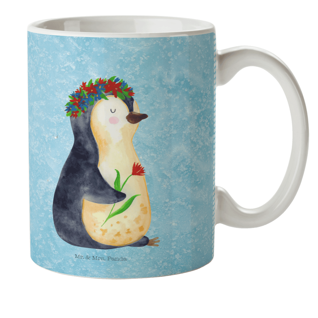 Kindertasse Pinguin Blumenkranz Kunststoff Tasse, Kindergarten, Tasse, Trinkbecher, Camping Becher, Kaffeetasse, Kunststoffbecher, Kindergartenbecher, Outdoorgeschirr, Kunststoffgeschirr, Reisebecher, Reisetasse, Kinderbecher, Pinguin, Pinguine, Blumenkranz, Universum, Leben, Wünsche, Ziele, Lebensziele, Motivation, Lebenslust, Liebeskummer, Geschenkidee