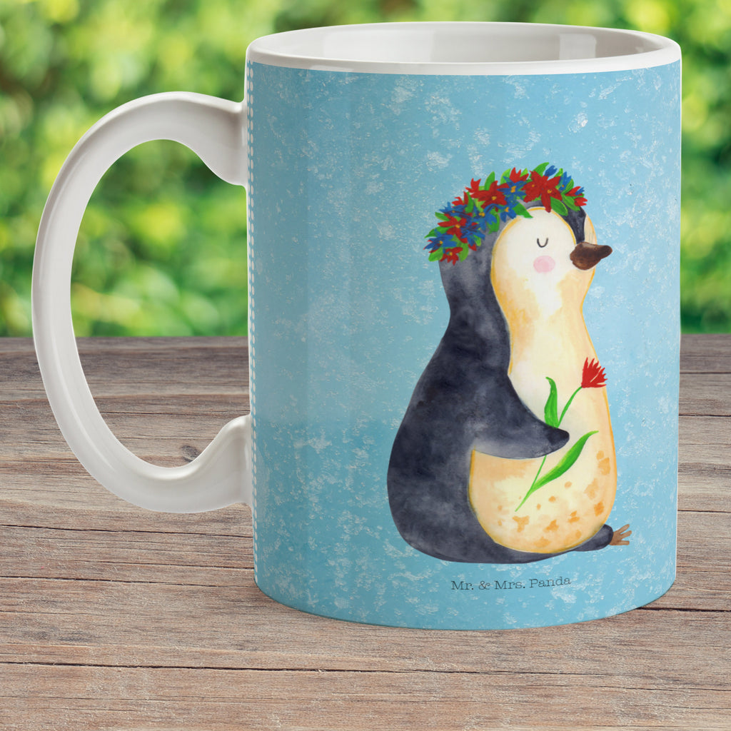 Kindertasse Pinguin Blumenkranz Kunststoff Tasse, Kindergarten, Tasse, Trinkbecher, Camping Becher, Kaffeetasse, Kunststoffbecher, Kindergartenbecher, Outdoorgeschirr, Kunststoffgeschirr, Reisebecher, Reisetasse, Kinderbecher, Pinguin, Pinguine, Blumenkranz, Universum, Leben, Wünsche, Ziele, Lebensziele, Motivation, Lebenslust, Liebeskummer, Geschenkidee