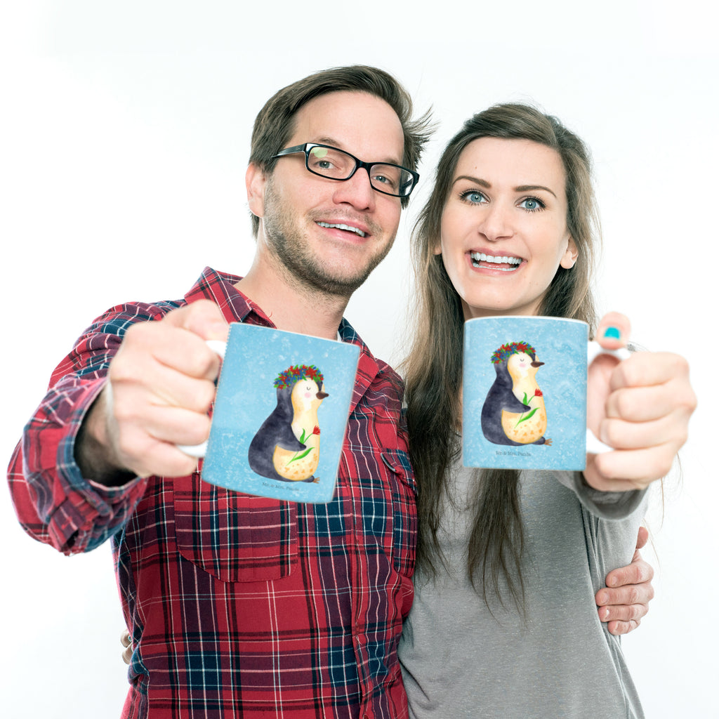 Kindertasse Pinguin Blumenkranz Kunststoff Tasse, Kindergarten, Tasse, Trinkbecher, Camping Becher, Kaffeetasse, Kunststoffbecher, Kindergartenbecher, Outdoorgeschirr, Kunststoffgeschirr, Reisebecher, Reisetasse, Kinderbecher, Pinguin, Pinguine, Blumenkranz, Universum, Leben, Wünsche, Ziele, Lebensziele, Motivation, Lebenslust, Liebeskummer, Geschenkidee