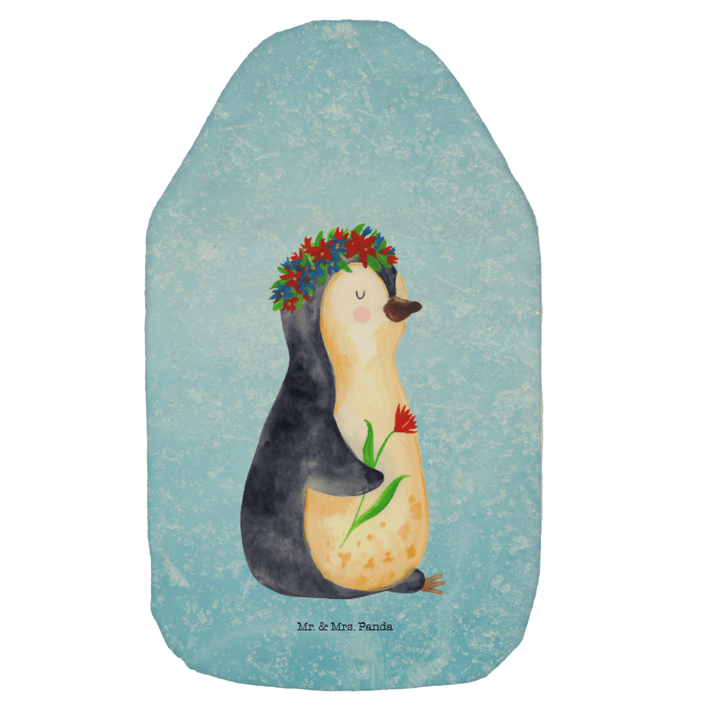 Wärmflasche Pinguin Blumenkranz Wärmekissen, Kinderwärmflasche, Körnerkissen, Wärmflaschenbezug, Wärmflasche mit Bezug, Pinguin, Pinguine, Blumenkranz, Universum, Leben, Wünsche, Ziele, Lebensziele, Motivation, Lebenslust, Liebeskummer, Geschenkidee