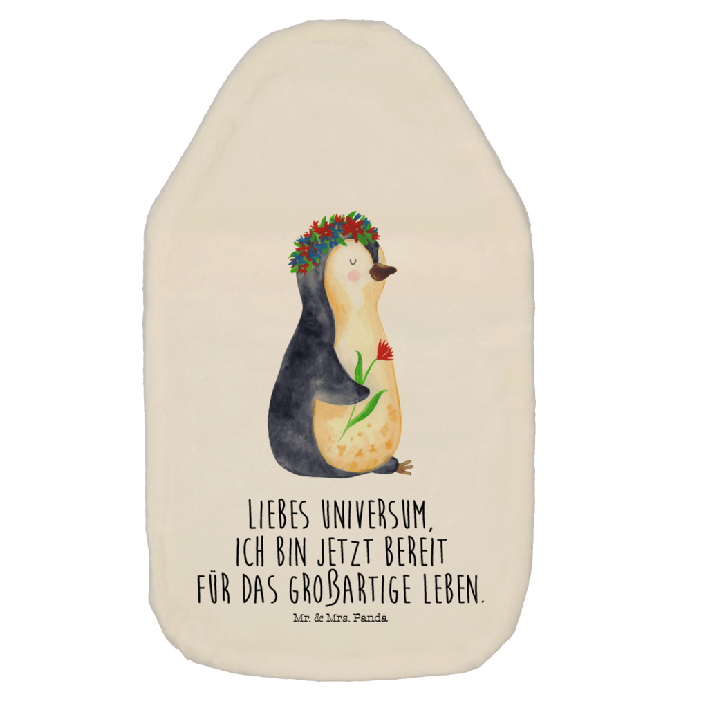 Wärmflasche Pinguin Blumenkranz Wärmekissen, Kinderwärmflasche, Körnerkissen, Wärmflaschenbezug, Wärmflasche mit Bezug, Pinguin, Pinguine, Blumenkranz, Universum, Leben, Wünsche, Ziele, Lebensziele, Motivation, Lebenslust, Liebeskummer, Geschenkidee
