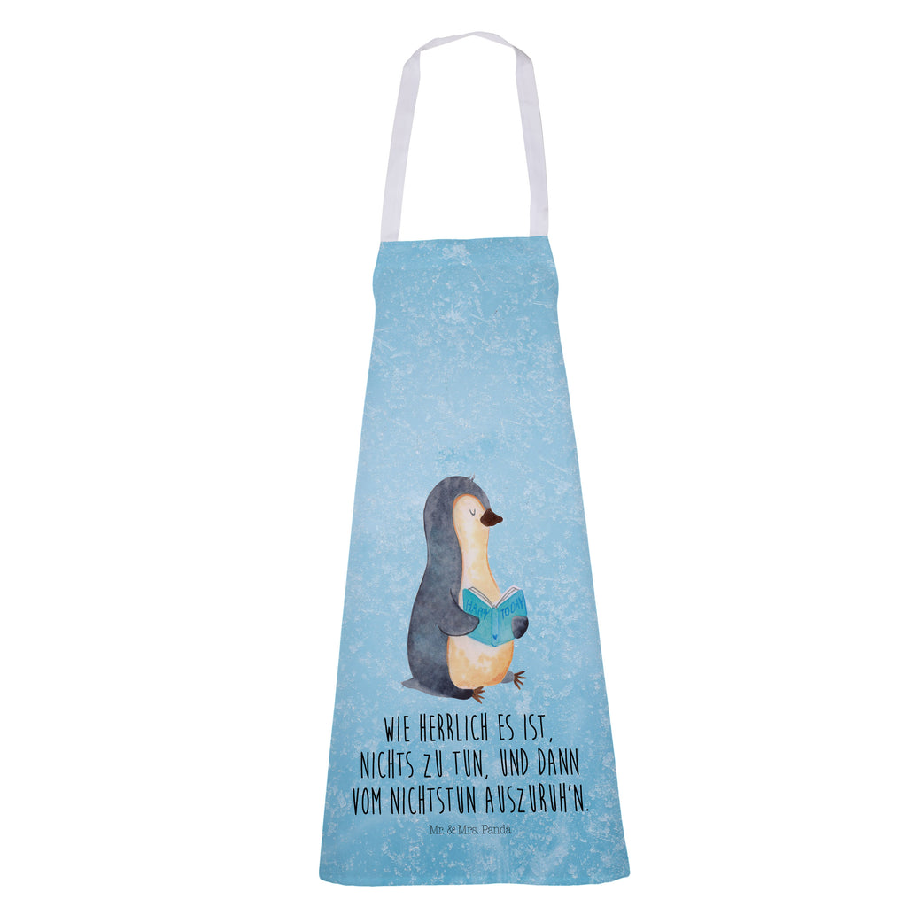 Kochschürze Pinguin Buch Schürze, Backschürze, Küchenschürze, Grillschürze, Latzschürze, Pinguin, Pinguine, Buch, Lesen, Bücherwurm, Nichtstun, Faulenzen, Ferien, Urlaub, Freizeit