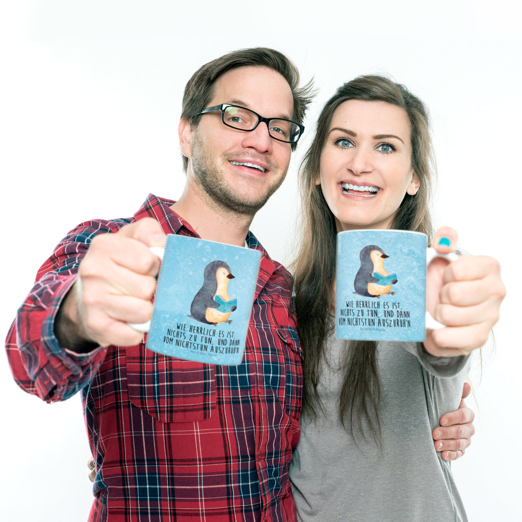 Kindertasse Pinguin Buch Kunststoff Tasse, Kindergarten, Tasse, Trinkbecher, Camping Becher, Kaffeetasse, Kunststoffbecher, Kindergartenbecher, Outdoorgeschirr, Kunststoffgeschirr, Reisebecher, Reisetasse, Kinderbecher, Pinguin, Pinguine, Buch, Lesen, Bücherwurm, Nichtstun, Faulenzen, Ferien, Urlaub, Freizeit