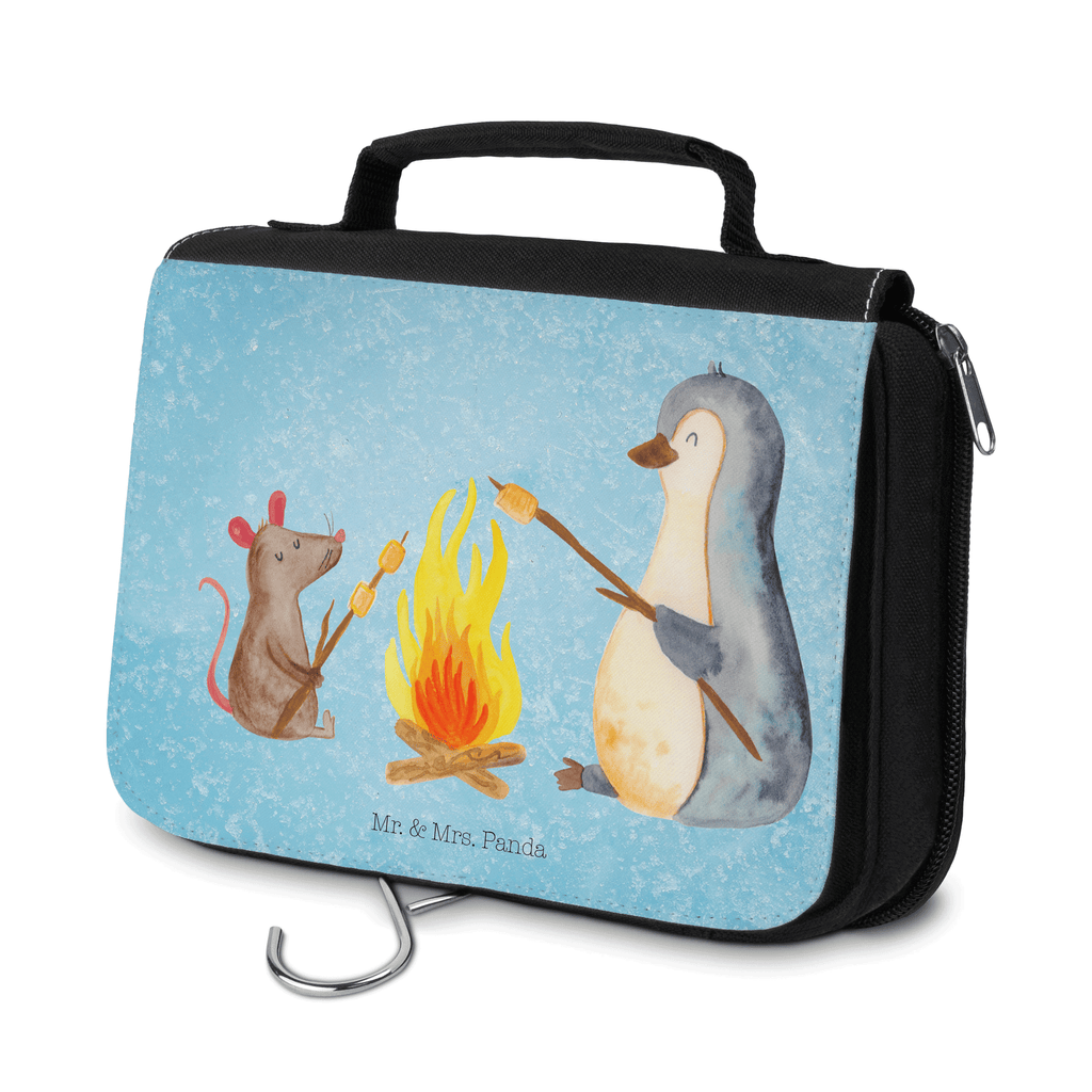 Kulturbeutel Pinguin Lagerfeuer Kulturbeutel, Zum Aufhängen, Waschtasche, Kosmetiktasche, Damen, Herren, Aufbewahrungstasche, Schminktasche, Kosmetikbeutel, Organizer, Kulturtasche, Schminkutensil, Pinguin, Maus, Pinguine, Lagerfeuer, Leben, Arbeit, Job, Motivation, Büro, Büroalltag, Lebensspruch, Lebensmotivation, Neustart, Liebe, grillen, Feuer, Marshmallows