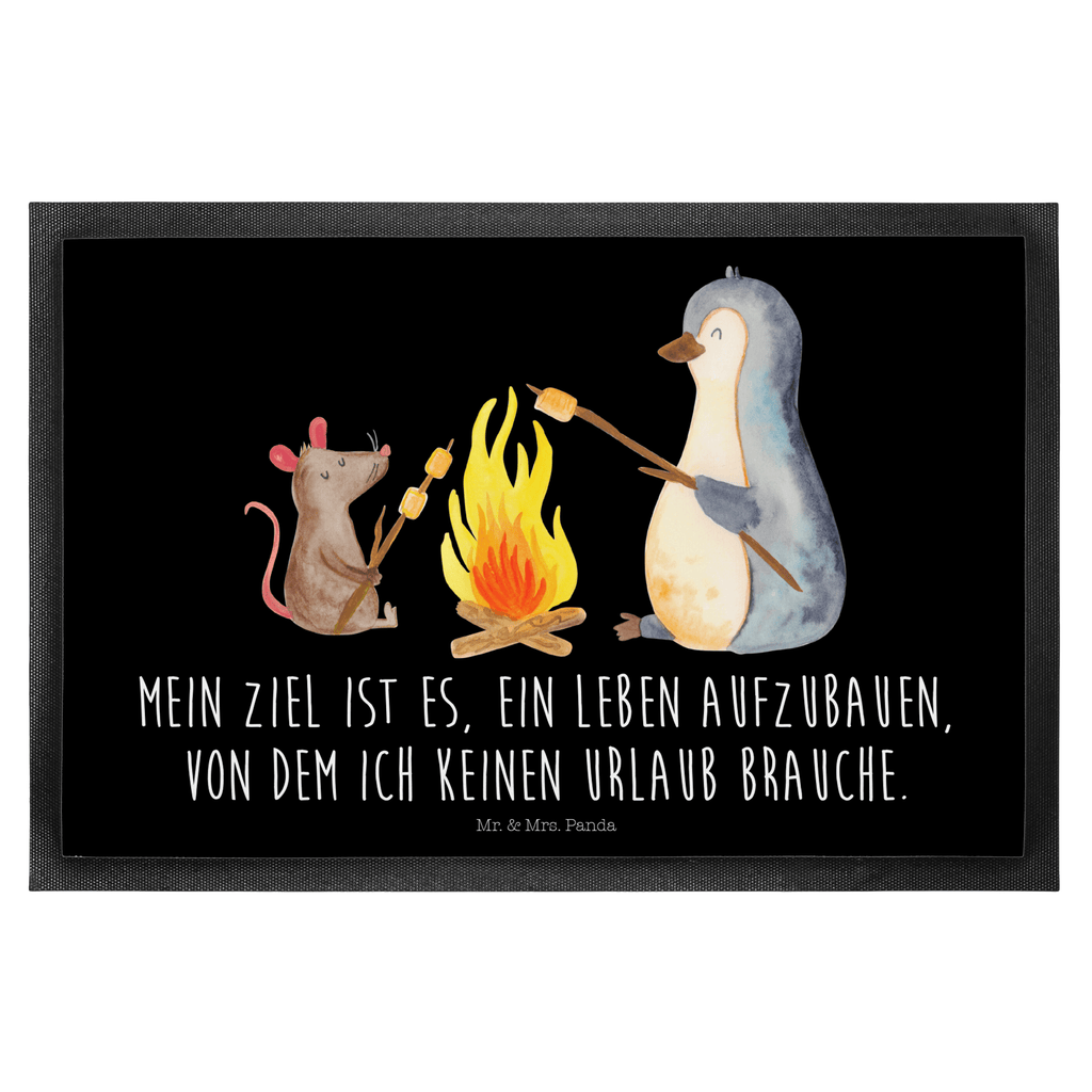 Fußmatte Pinguin Lagerfeuer Türvorleger, Schmutzmatte, Fußabtreter, Matte, Schmutzfänger, Fußabstreifer, Schmutzfangmatte, Türmatte, Motivfußmatte, Haustürmatte, Vorleger, Pinguin, Maus, Pinguine, Lagerfeuer, Leben, Arbeit, Job, Motivation, Büro, Büroalltag, Lebensspruch, Lebensmotivation, Neustart, Liebe, grillen, Feuer, Marshmallows