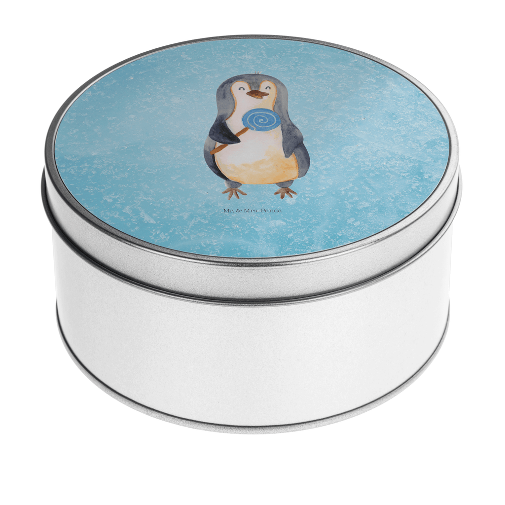 Blechdose rund Pinguin Lolli Metalldose, Keksdose, Dose, Vorratsdose, Geschenkbox, Pinguin, Pinguine, Lolli, Süßigkeiten, Blödsinn, Spruch, Rebell, Gauner, Ganove, Rabauke