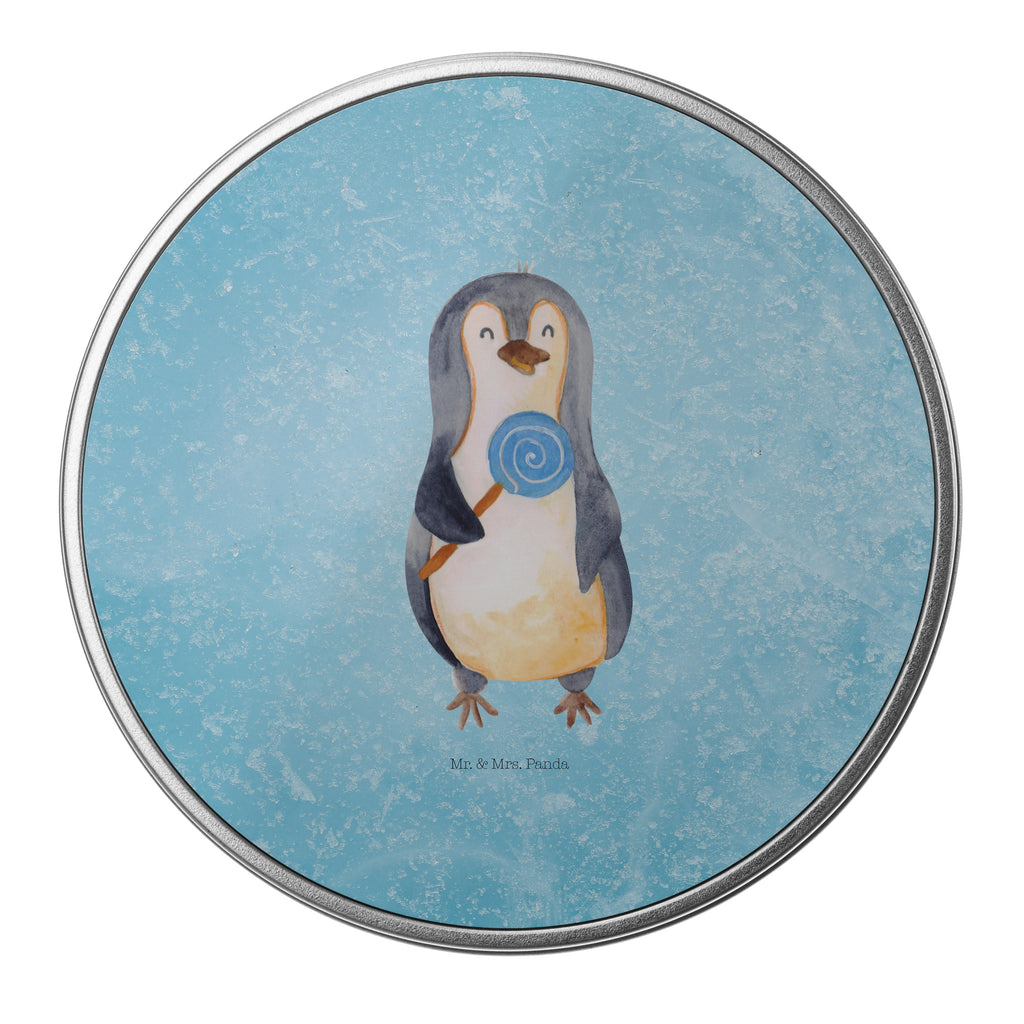 Blechdose rund Pinguin Lolli Metalldose, Keksdose, Dose, Vorratsdose, Geschenkbox, Pinguin, Pinguine, Lolli, Süßigkeiten, Blödsinn, Spruch, Rebell, Gauner, Ganove, Rabauke