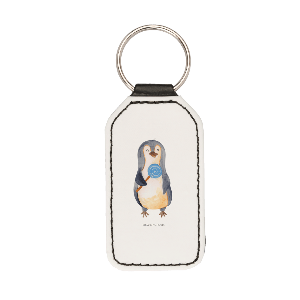 Rechteckig Schlüsselanhänger Pinguin Lolli Schlüsselanhänger, Anhänger, Taschenanhänger, Glücksbringer, Schutzengel, Pinguin, Pinguine, Lolli, Süßigkeiten, Blödsinn, Spruch, Rebell, Gauner, Ganove, Rabauke