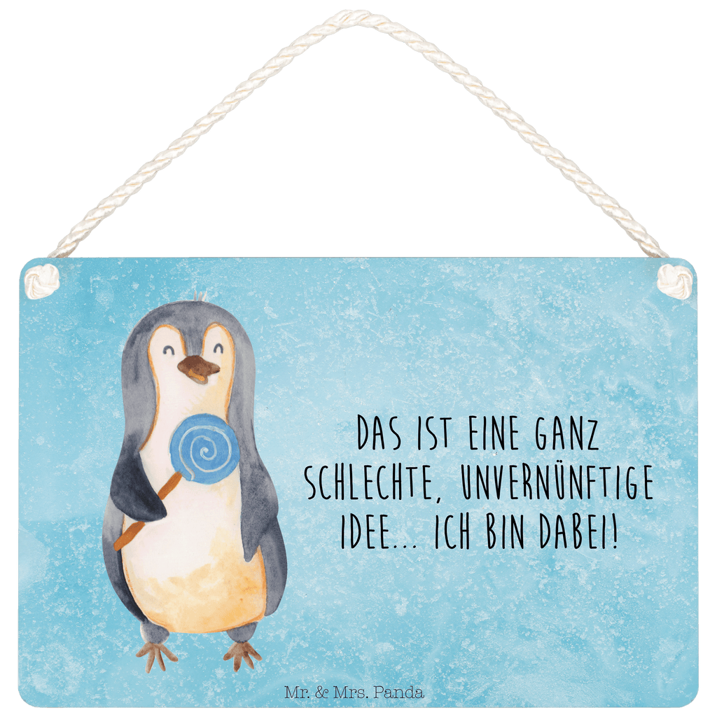 Deko Schild Pinguin Lolli Dekoschild, Deko Schild, Schild, Tür Schild, Türschild, Holzschild, Wandschild, Wanddeko, Pinguin, Pinguine, Lolli, Süßigkeiten, Blödsinn, Spruch, Rebell, Gauner, Ganove, Rabauke