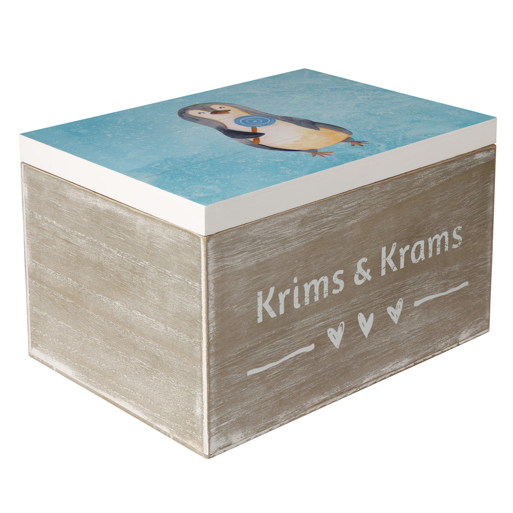 Holzkiste Pinguin Lolli Holzkiste, Kiste, Schatzkiste, Truhe, Schatulle, XXL, Erinnerungsbox, Erinnerungskiste, Dekokiste, Aufbewahrungsbox, Pinguin, Pinguine, Lolli, Süßigkeiten, Blödsinn, Spruch, Rebell, Gauner, Ganove, Rabauke