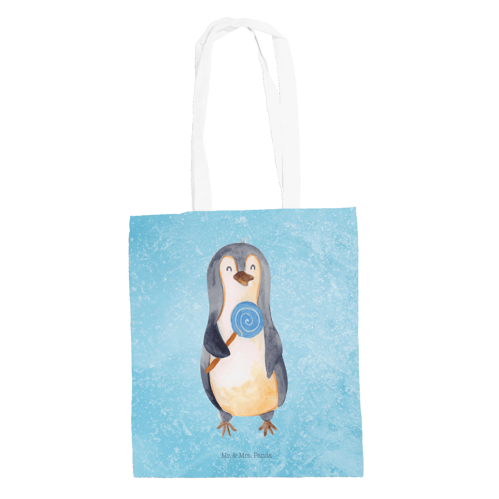 Tragetasche Pinguin Lolli Beuteltasche, Beutel, Einkaufstasche, Jutebeutel, Stoffbeutel, Pinguin, Pinguine, Lolli, Süßigkeiten, Blödsinn, Spruch, Rebell, Gauner, Ganove, Rabauke
