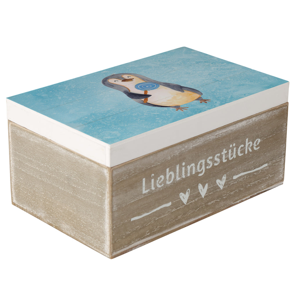 Holzkiste Pinguin Lolli Holzkiste, Kiste, Schatzkiste, Truhe, Schatulle, XXL, Erinnerungsbox, Erinnerungskiste, Dekokiste, Aufbewahrungsbox, Pinguin, Pinguine, Lolli, Süßigkeiten, Blödsinn, Spruch, Rebell, Gauner, Ganove, Rabauke