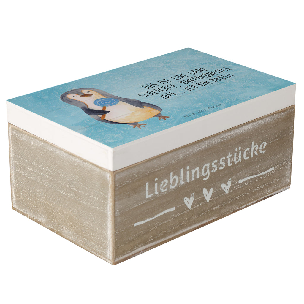 Holzkiste Pinguin Lolli Holzkiste, Kiste, Schatzkiste, Truhe, Schatulle, XXL, Erinnerungsbox, Erinnerungskiste, Dekokiste, Aufbewahrungsbox, Pinguin, Pinguine, Lolli, Süßigkeiten, Blödsinn, Spruch, Rebell, Gauner, Ganove, Rabauke