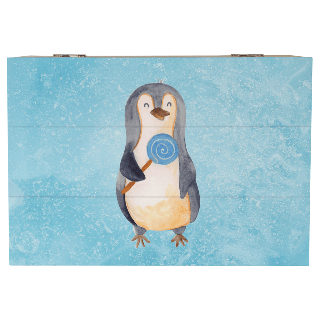 Holzkiste Pinguin Lolli Holzkiste, Kiste, Schatzkiste, Truhe, Schatulle, XXL, Erinnerungsbox, Erinnerungskiste, Dekokiste, Aufbewahrungsbox, Pinguin, Pinguine, Lolli, Süßigkeiten, Blödsinn, Spruch, Rebell, Gauner, Ganove, Rabauke