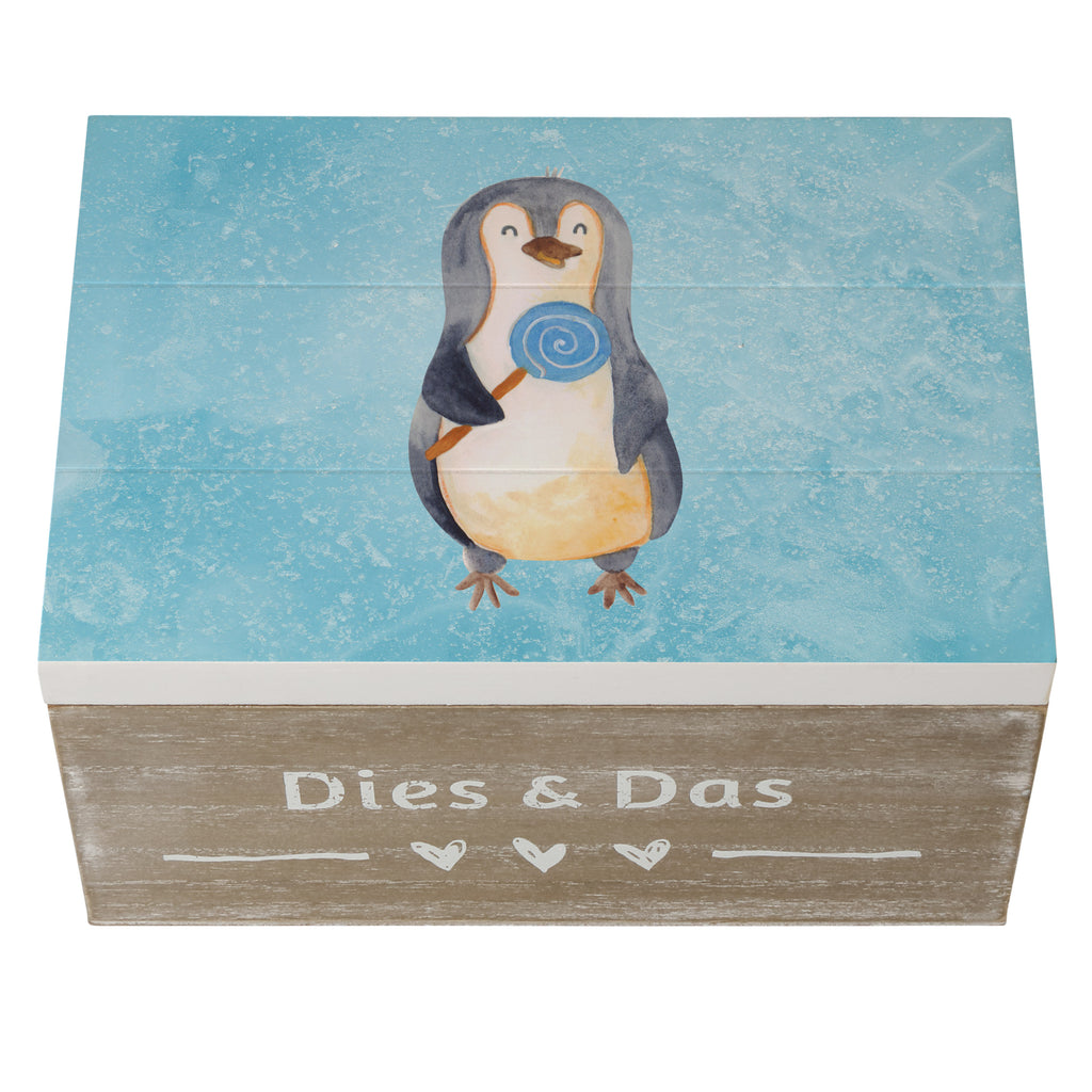 Holzkiste Pinguin Lolli Holzkiste, Kiste, Schatzkiste, Truhe, Schatulle, XXL, Erinnerungsbox, Erinnerungskiste, Dekokiste, Aufbewahrungsbox, Pinguin, Pinguine, Lolli, Süßigkeiten, Blödsinn, Spruch, Rebell, Gauner, Ganove, Rabauke