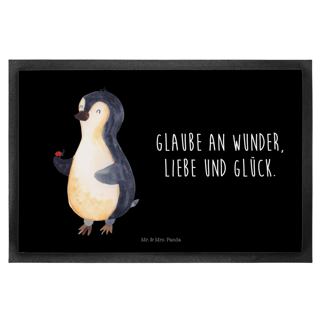 Fußmatte Pinguin Marienkäfer Türvorleger, Schmutzmatte, Fußabtreter, Matte, Schmutzfänger, Fußabstreifer, Schmutzfangmatte, Türmatte, Motivfußmatte, Haustürmatte, Vorleger, Pinguin, Pinguine, Marienkäfer, Liebe, Wunder, Glück, Freude, Lebensfreude