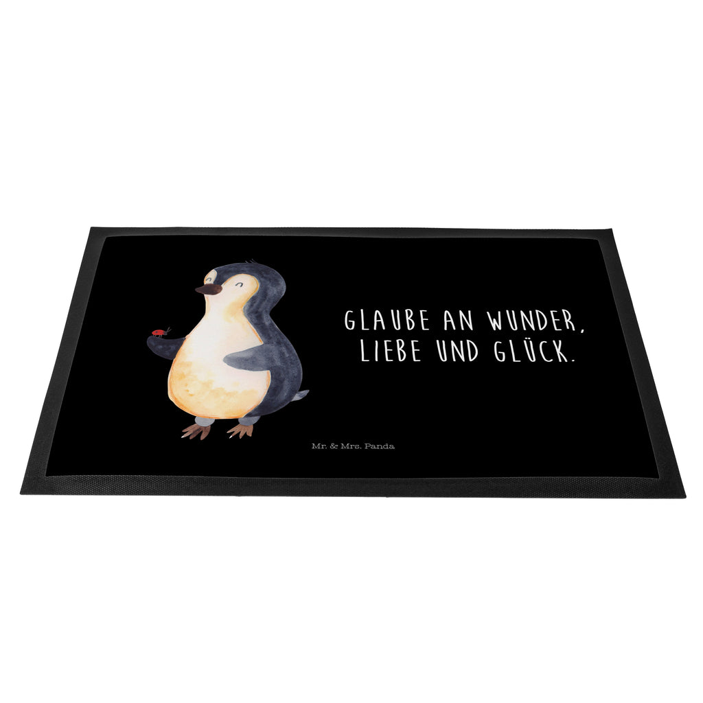 Fußmatte Pinguin Marienkäfer Türvorleger, Schmutzmatte, Fußabtreter, Matte, Schmutzfänger, Fußabstreifer, Schmutzfangmatte, Türmatte, Motivfußmatte, Haustürmatte, Vorleger, Pinguin, Pinguine, Marienkäfer, Liebe, Wunder, Glück, Freude, Lebensfreude