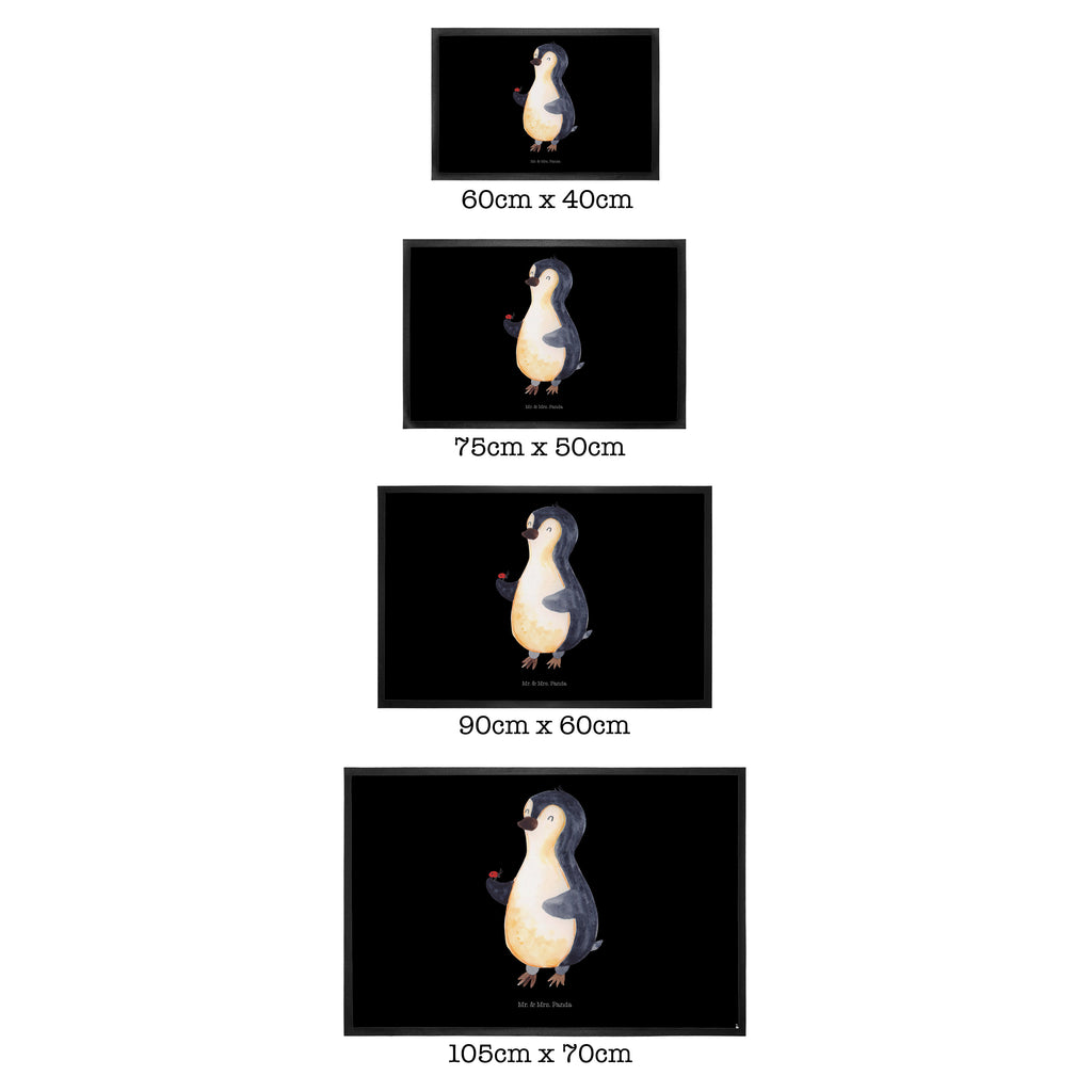 Fußmatte Pinguin Marienkäfer Türvorleger, Schmutzmatte, Fußabtreter, Matte, Schmutzfänger, Fußabstreifer, Schmutzfangmatte, Türmatte, Motivfußmatte, Haustürmatte, Vorleger, Pinguin, Pinguine, Marienkäfer, Liebe, Wunder, Glück, Freude, Lebensfreude