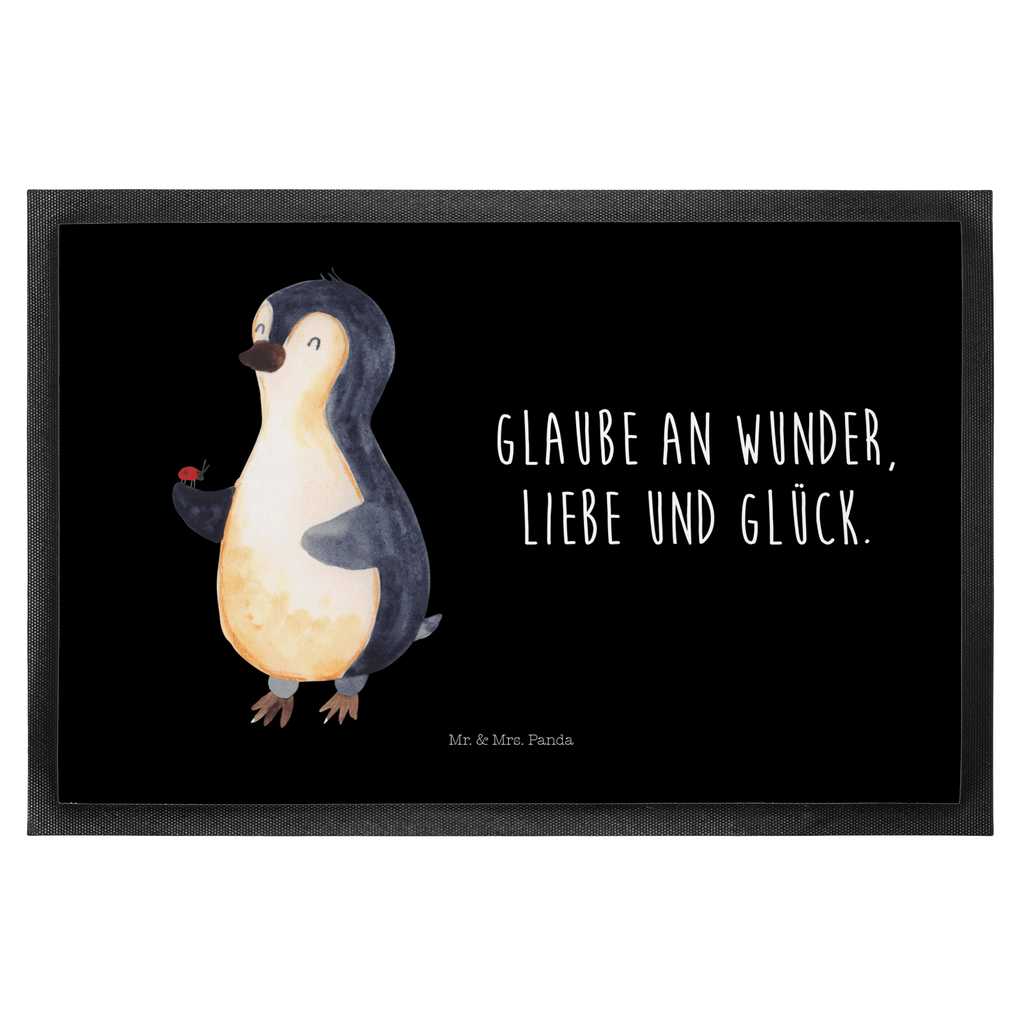 Fußmatte Pinguin Marienkäfer Türvorleger, Schmutzmatte, Fußabtreter, Matte, Schmutzfänger, Fußabstreifer, Schmutzfangmatte, Türmatte, Motivfußmatte, Haustürmatte, Vorleger, Pinguin, Pinguine, Marienkäfer, Liebe, Wunder, Glück, Freude, Lebensfreude