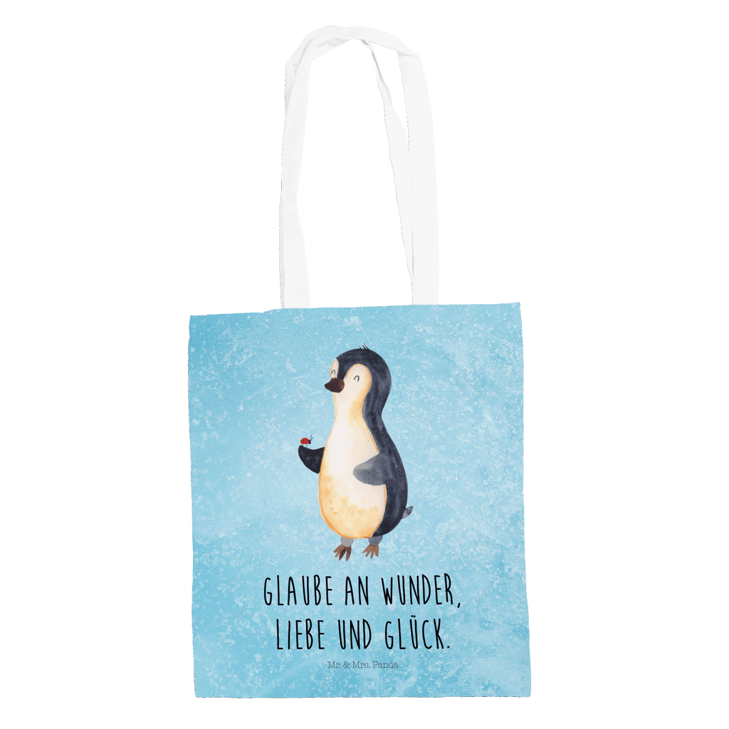 Tragetasche Pinguin Marienkäfer Beuteltasche, Beutel, Einkaufstasche, Jutebeutel, Stoffbeutel, Pinguin, Pinguine, Marienkäfer, Liebe, Wunder, Glück, Freude, Lebensfreude