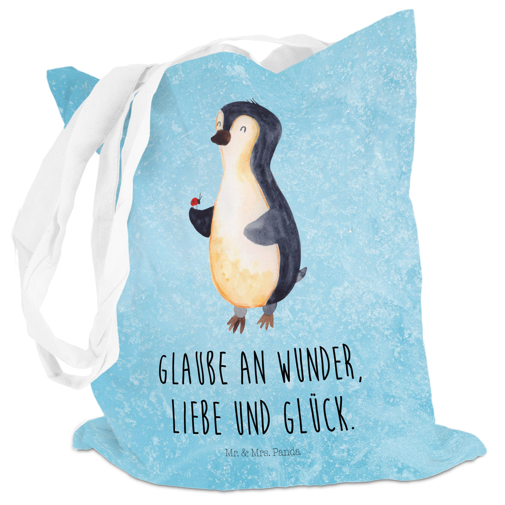 Tragetasche Pinguin Marienkäfer Beuteltasche, Beutel, Einkaufstasche, Jutebeutel, Stoffbeutel, Pinguin, Pinguine, Marienkäfer, Liebe, Wunder, Glück, Freude, Lebensfreude