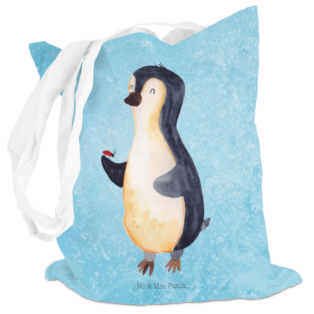 Tragetasche Pinguin Marienkäfer Beuteltasche, Beutel, Einkaufstasche, Jutebeutel, Stoffbeutel, Pinguin, Pinguine, Marienkäfer, Liebe, Wunder, Glück, Freude, Lebensfreude