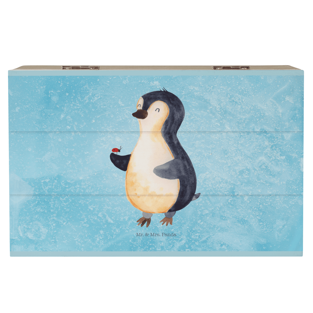 Holzkiste Pinguin Marienkäfer Holzkiste, Kiste, Schatzkiste, Truhe, Schatulle, XXL, Erinnerungsbox, Erinnerungskiste, Dekokiste, Aufbewahrungsbox, Pinguin, Pinguine, Marienkäfer, Liebe, Wunder, Glück, Freude, Lebensfreude