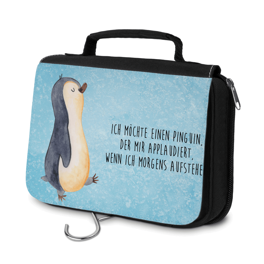 Kulturbeutel Pinguin marschierend Kulturbeutel, Zum Aufhängen, Waschtasche, Kosmetiktasche, Damen, Herren, Aufbewahrungstasche, Schminktasche, Kosmetikbeutel, Organizer, Kulturtasche, Schminkutensil, Pinguin, Pinguine, Frühaufsteher, Langschläfer, Bruder, Schwester, Familie