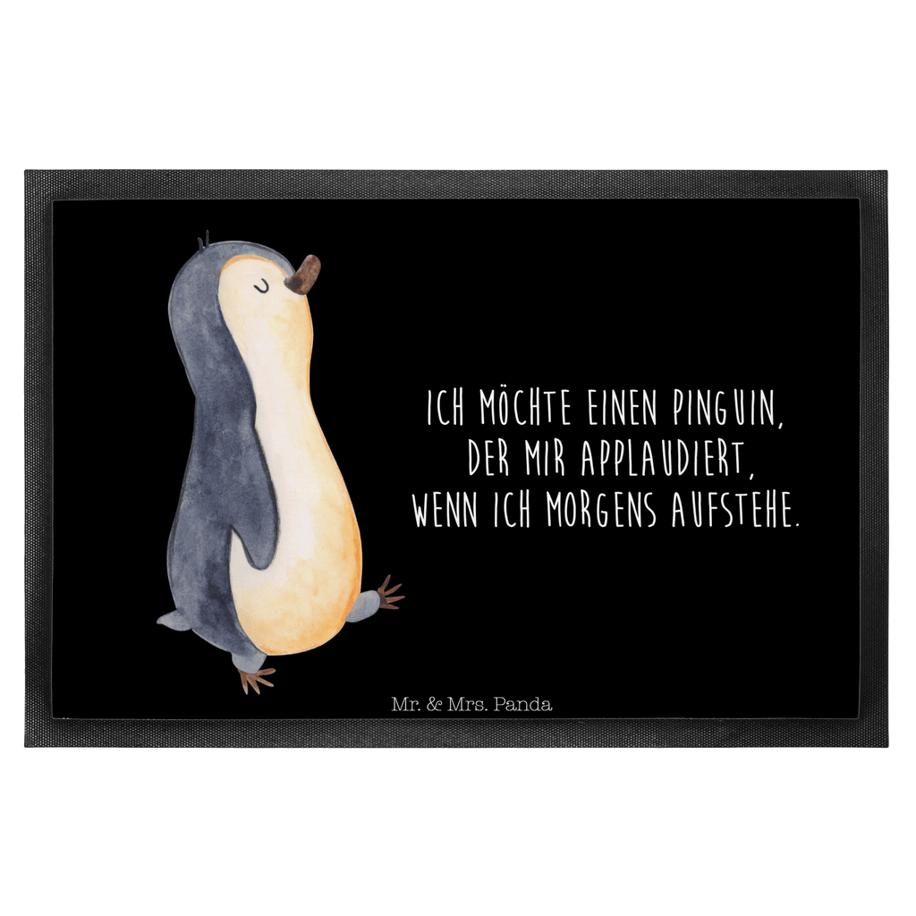 Fußmatte Pinguin marschierend Türvorleger, Schmutzmatte, Fußabtreter, Matte, Schmutzfänger, Fußabstreifer, Schmutzfangmatte, Türmatte, Motivfußmatte, Haustürmatte, Vorleger, Pinguin, Pinguine, Frühaufsteher, Langschläfer, Bruder, Schwester, Familie