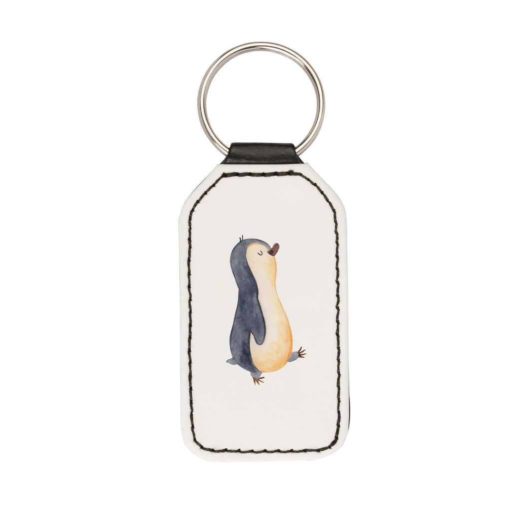 Rechteckig Schlüsselanhänger Pinguin marschierend Schlüsselanhänger, Anhänger, Taschenanhänger, Glücksbringer, Schutzengel, Pinguin, Pinguine, Frühaufsteher, Langschläfer, Bruder, Schwester, Familie