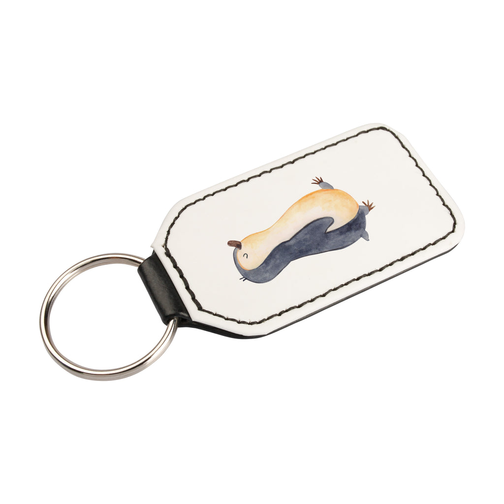 Rechteckig Schlüsselanhänger Pinguin marschierend Schlüsselanhänger, Anhänger, Taschenanhänger, Glücksbringer, Schutzengel, Pinguin, Pinguine, Frühaufsteher, Langschläfer, Bruder, Schwester, Familie