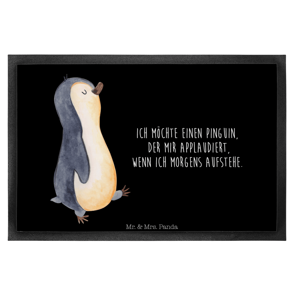 Fußmatte Pinguin marschierend Türvorleger, Schmutzmatte, Fußabtreter, Matte, Schmutzfänger, Fußabstreifer, Schmutzfangmatte, Türmatte, Motivfußmatte, Haustürmatte, Vorleger, Pinguin, Pinguine, Frühaufsteher, Langschläfer, Bruder, Schwester, Familie