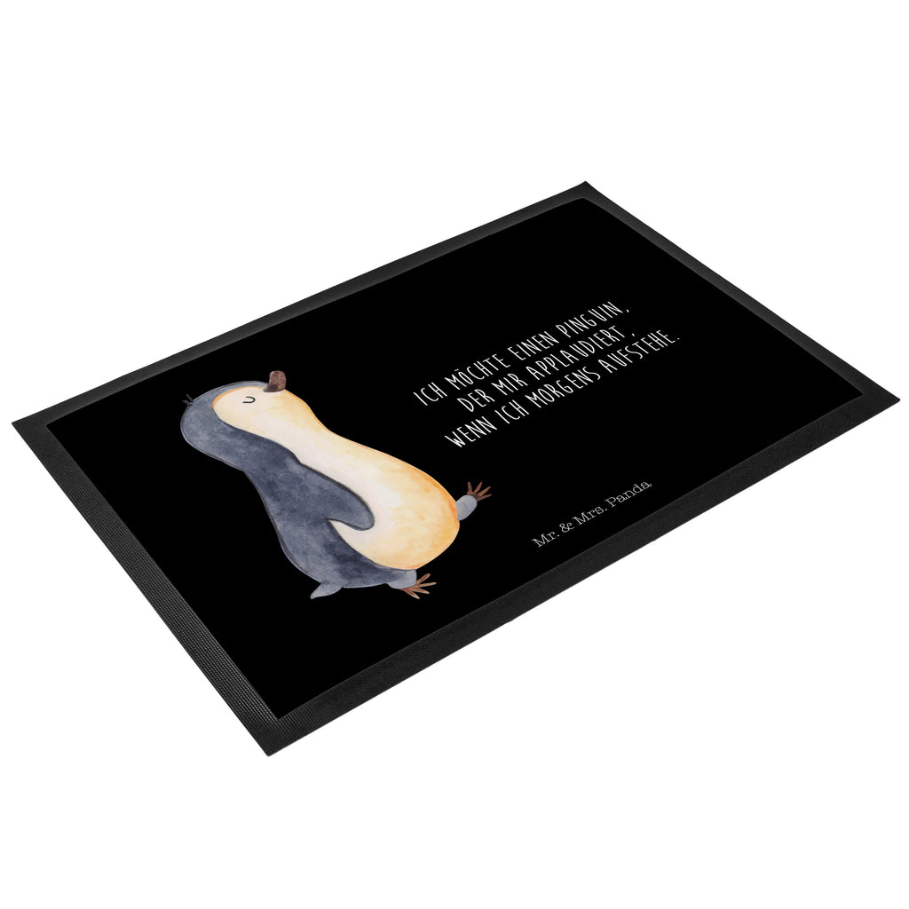 Fußmatte Pinguin marschierend Türvorleger, Schmutzmatte, Fußabtreter, Matte, Schmutzfänger, Fußabstreifer, Schmutzfangmatte, Türmatte, Motivfußmatte, Haustürmatte, Vorleger, Pinguin, Pinguine, Frühaufsteher, Langschläfer, Bruder, Schwester, Familie