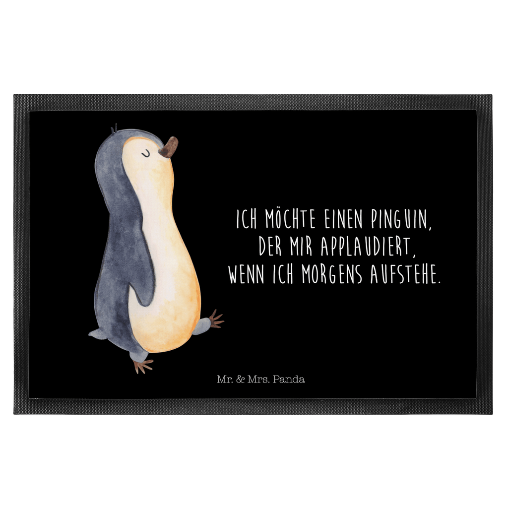 Fußmatte Pinguin marschierend Türvorleger, Schmutzmatte, Fußabtreter, Matte, Schmutzfänger, Fußabstreifer, Schmutzfangmatte, Türmatte, Motivfußmatte, Haustürmatte, Vorleger, Pinguin, Pinguine, Frühaufsteher, Langschläfer, Bruder, Schwester, Familie