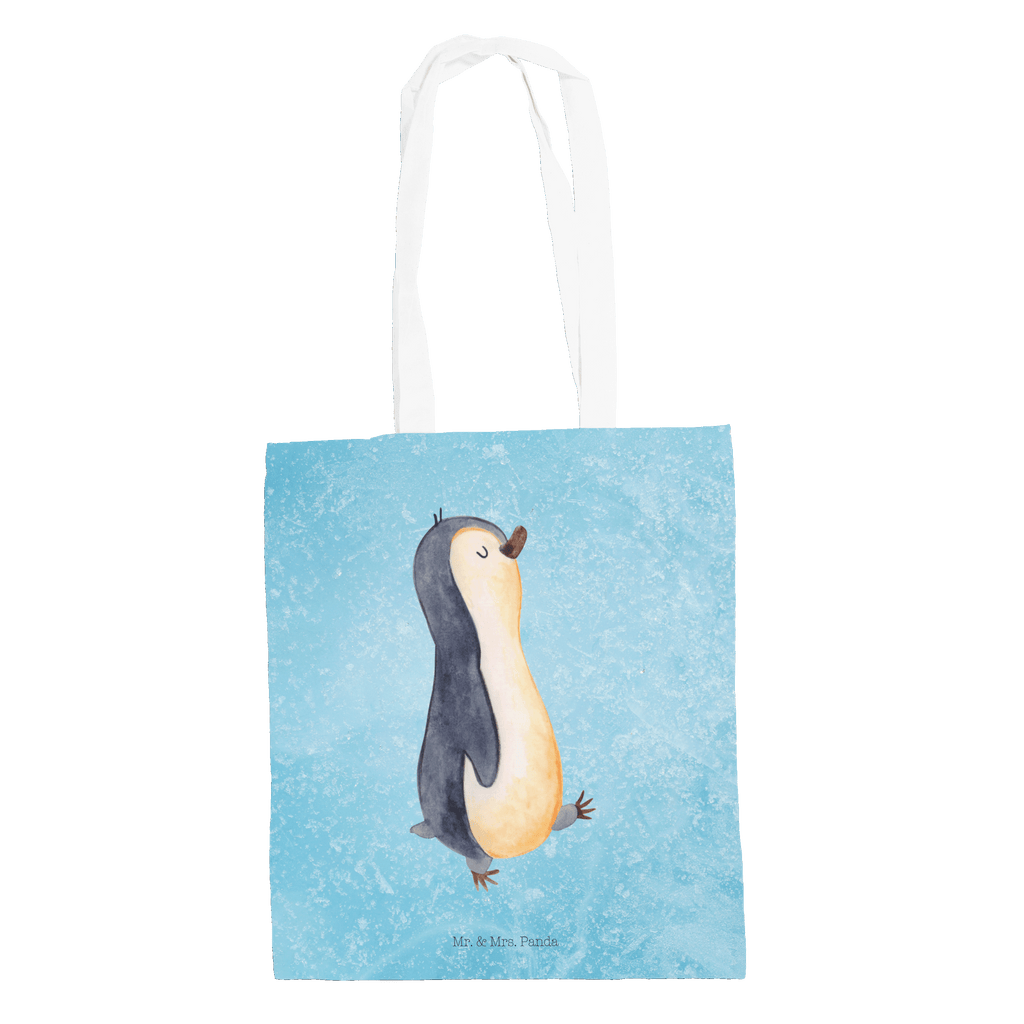 Tragetasche Pinguin marschierend Beuteltasche, Beutel, Einkaufstasche, Jutebeutel, Stoffbeutel, Pinguin, Pinguine, Frühaufsteher, Langschläfer, Bruder, Schwester, Familie