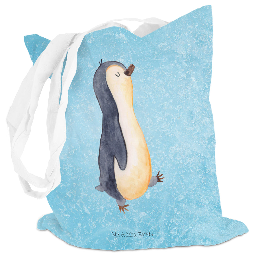 Tragetasche Pinguin marschierend Beuteltasche, Beutel, Einkaufstasche, Jutebeutel, Stoffbeutel, Pinguin, Pinguine, Frühaufsteher, Langschläfer, Bruder, Schwester, Familie