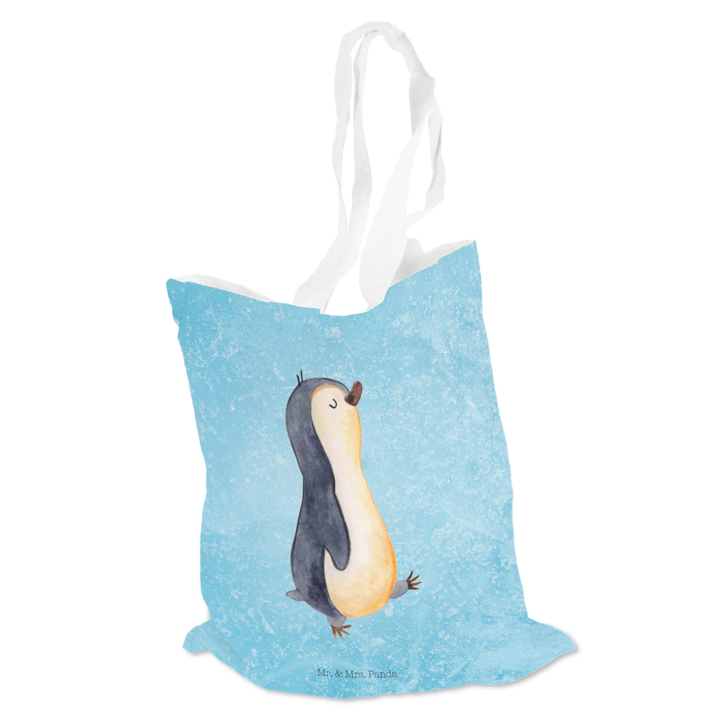 Tragetasche Pinguin marschierend Beuteltasche, Beutel, Einkaufstasche, Jutebeutel, Stoffbeutel, Pinguin, Pinguine, Frühaufsteher, Langschläfer, Bruder, Schwester, Familie