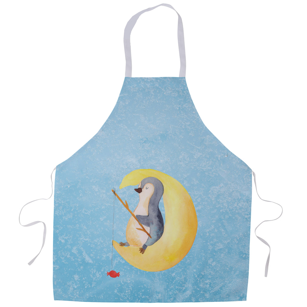 Kochschürze Pinguin Mond Schürze, Backschürze, Küchenschürze, Grillschürze, Latzschürze, Pinguin, Pinguine, Spruch, schlafen, Nachtruhe, Einschlafen, Schlafzimmer, Schlafstörungen, Gästezimmer