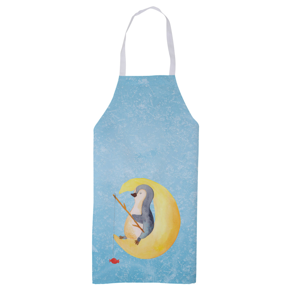 Kochschürze Pinguin Mond Schürze, Backschürze, Küchenschürze, Grillschürze, Latzschürze, Pinguin, Pinguine, Spruch, schlafen, Nachtruhe, Einschlafen, Schlafzimmer, Schlafstörungen, Gästezimmer