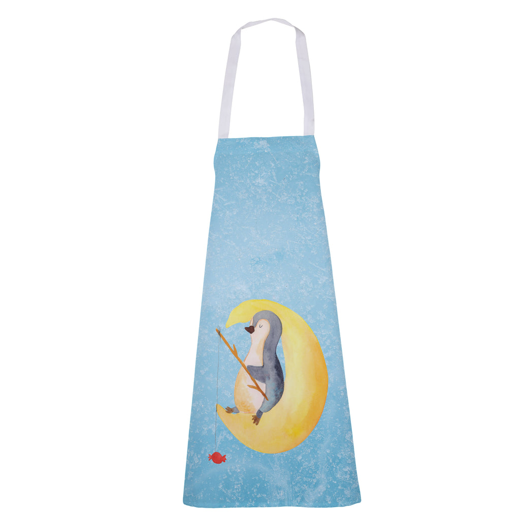 Kochschürze Pinguin Mond Schürze, Backschürze, Küchenschürze, Grillschürze, Latzschürze, Pinguin, Pinguine, Spruch, schlafen, Nachtruhe, Einschlafen, Schlafzimmer, Schlafstörungen, Gästezimmer