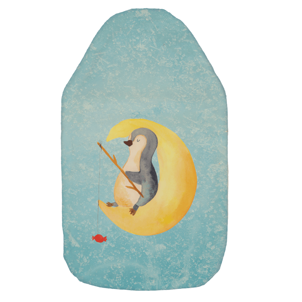Wärmflasche Pinguin Mond Wärmekissen, Kinderwärmflasche, Körnerkissen, Wärmflaschenbezug, Wärmflasche mit Bezug, Pinguin, Pinguine, Spruch, schlafen, Nachtruhe, Einschlafen, Schlafzimmer, Schlafstörungen, Gästezimmer