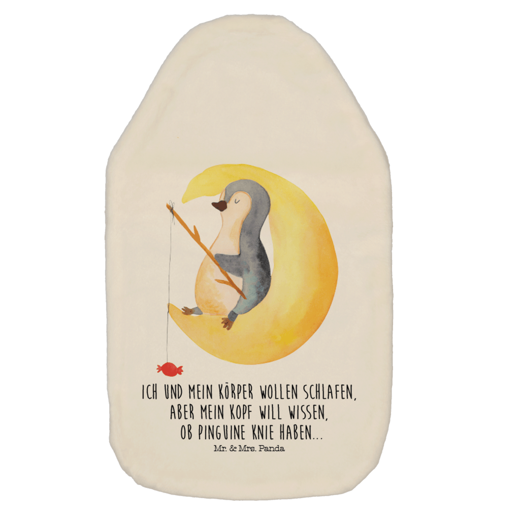 Wärmflasche Pinguin Mond Wärmekissen, Kinderwärmflasche, Körnerkissen, Wärmflaschenbezug, Wärmflasche mit Bezug, Pinguin, Pinguine, Spruch, schlafen, Nachtruhe, Einschlafen, Schlafzimmer, Schlafstörungen, Gästezimmer