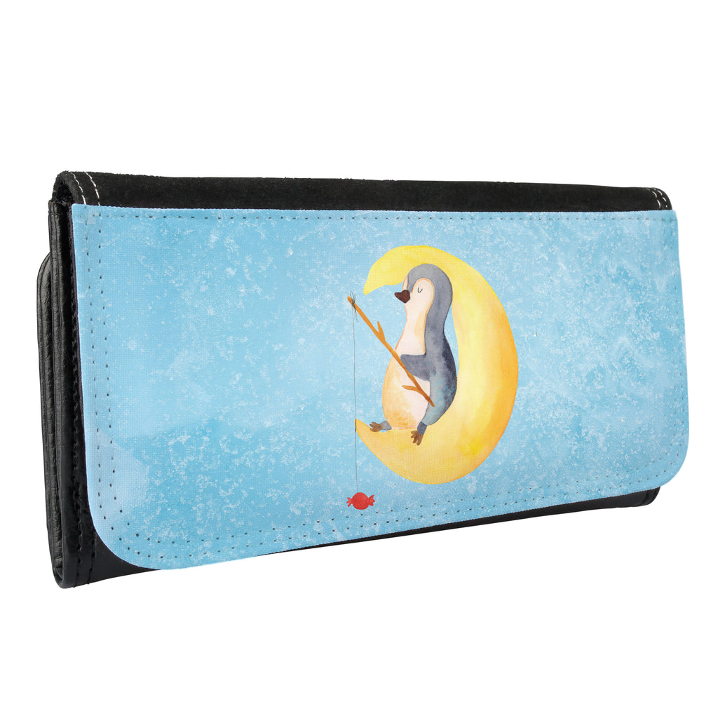 Damen Portemonnaie Pinguin Mond Portemonnaie, Portemonee, Geldbörse, Damen, Groß, XXL, Geldbeutel, Portemonnaies, Pinguin, Pinguine, Spruch, schlafen, Nachtruhe, Einschlafen, Schlafzimmer, Schlafstörungen, Gästezimmer