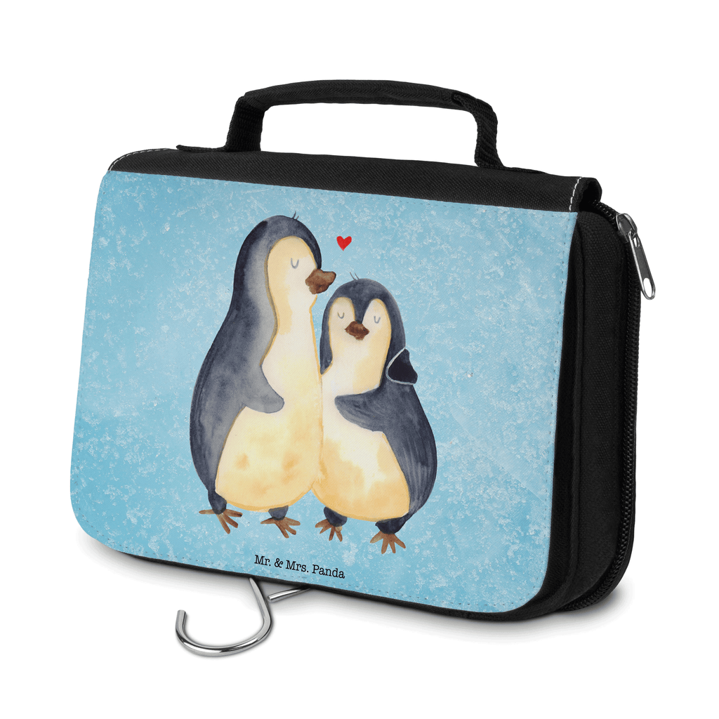Kulturbeutel Pinguin umarmend Kulturbeutel, Zum Aufhängen, Waschtasche, Kosmetiktasche, Damen, Herren, Aufbewahrungstasche, Schminktasche, Kosmetikbeutel, Organizer, Kulturtasche, Schminkutensil, Pinguin, Liebe, Liebespaar, Liebesbeweis, Liebesgeschenk, Verlobung, Jahrestag, Hochzeitstag, Hochzeit, Hochzeitsgeschenk