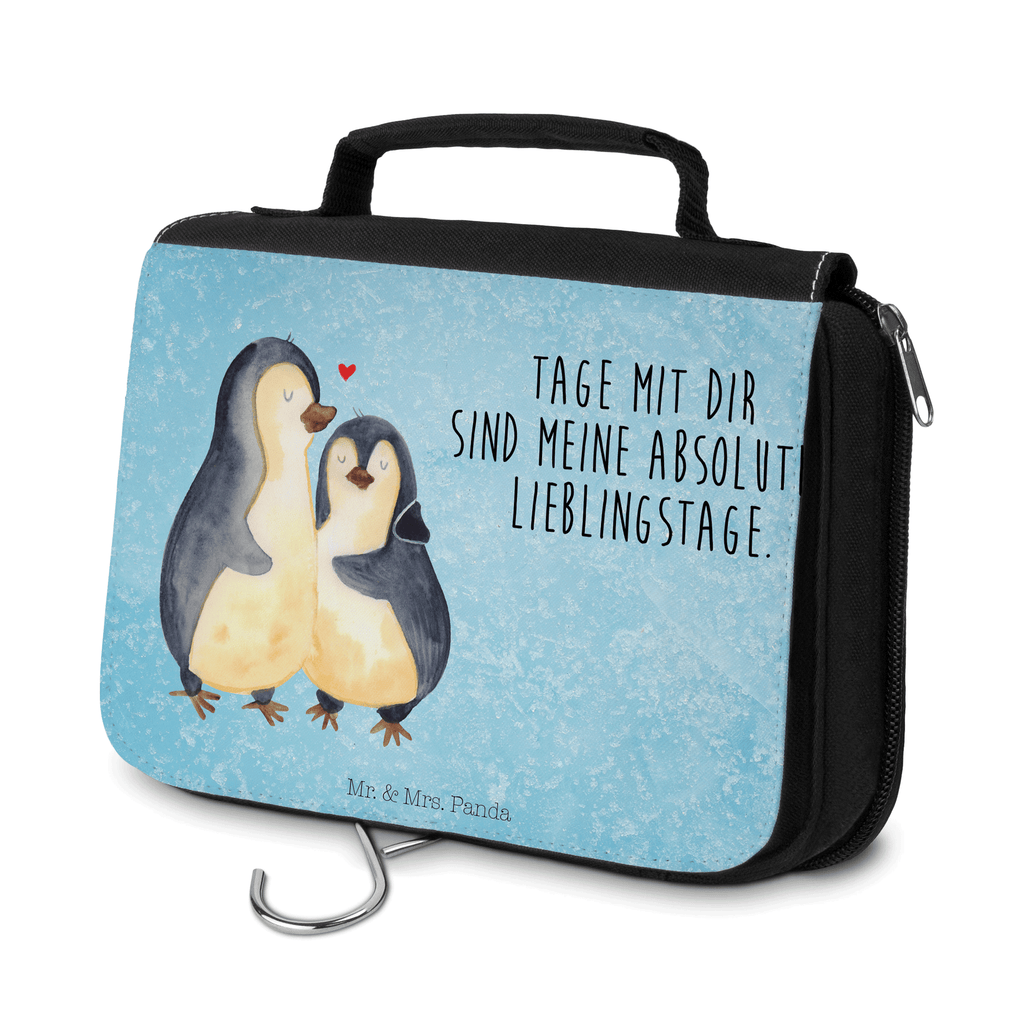Kulturbeutel Pinguin umarmend Kulturbeutel, Zum Aufhängen, Waschtasche, Kosmetiktasche, Damen, Herren, Aufbewahrungstasche, Schminktasche, Kosmetikbeutel, Organizer, Kulturtasche, Schminkutensil, Pinguin, Liebe, Liebespaar, Liebesbeweis, Liebesgeschenk, Verlobung, Jahrestag, Hochzeitstag, Hochzeit, Hochzeitsgeschenk