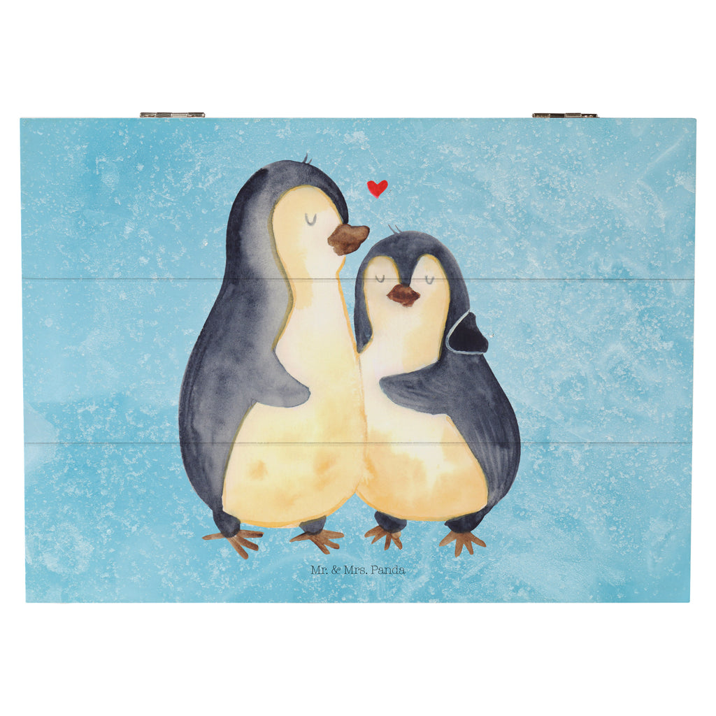 Holzkiste Pinguin umarmend Holzkiste, Kiste, Schatzkiste, Truhe, Schatulle, XXL, Erinnerungsbox, Erinnerungskiste, Dekokiste, Aufbewahrungsbox, Pinguin, Liebe, Liebespaar, Liebesbeweis, Liebesgeschenk, Verlobung, Jahrestag, Hochzeitstag, Hochzeit, Hochzeitsgeschenk