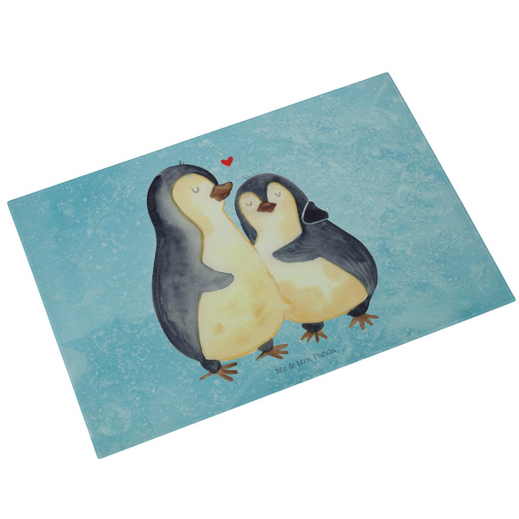 XL Glas Schneidbrett Pinguin umarmend Glasschneidebrett, Schneidebrett, Frühstücksbrett, Küche, Pinguin, Liebe, Liebespaar, Liebesbeweis, Liebesgeschenk, Verlobung, Jahrestag, Hochzeitstag, Hochzeit, Hochzeitsgeschenk