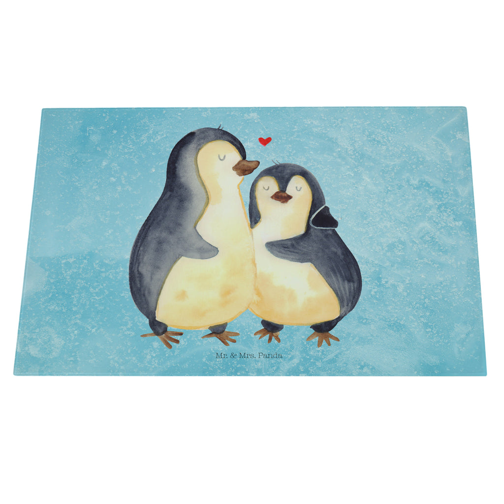 XL Glas Schneidbrett Pinguin umarmend Glasschneidebrett, Schneidebrett, Frühstücksbrett, Küche, Pinguin, Liebe, Liebespaar, Liebesbeweis, Liebesgeschenk, Verlobung, Jahrestag, Hochzeitstag, Hochzeit, Hochzeitsgeschenk